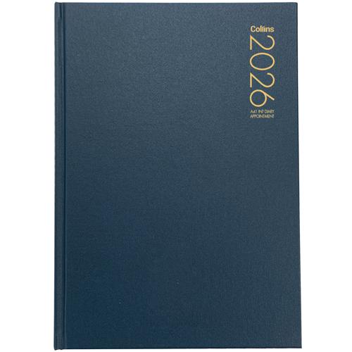 Collins A4 Interleaved Appointment Diary Navy 2026