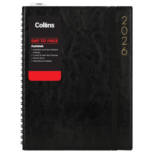 Collins Platinum A51 DTP Diary Black Wiro 2026