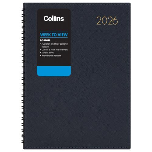 Collins Boston A43 WTV Diary Navy 2026