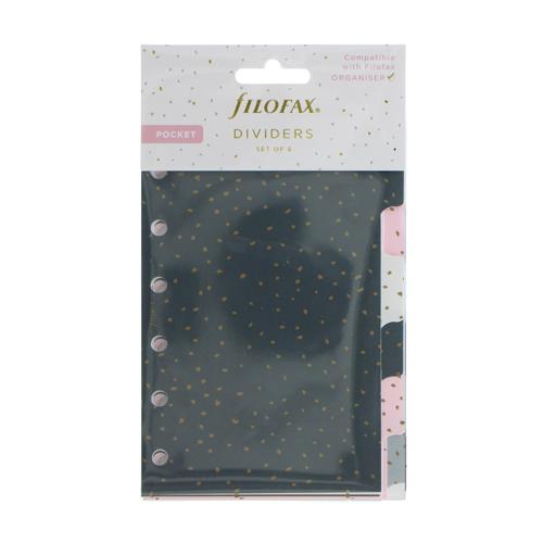 Filofax Accessory Dividers Plastic Pocket Set 6 Confetti