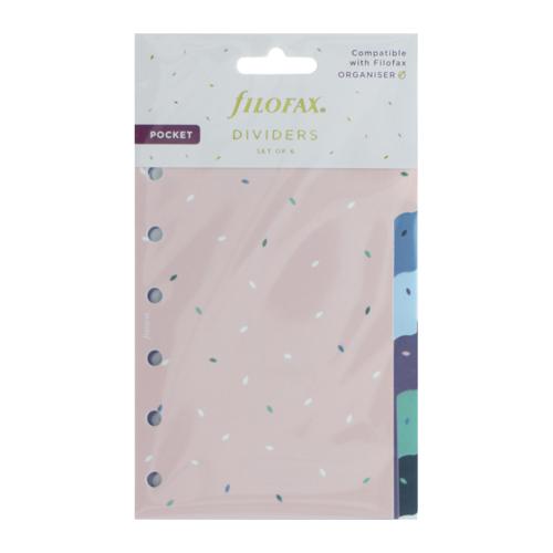 Filofax Accessory Dividers Plastic Pocket Set 6 Garden