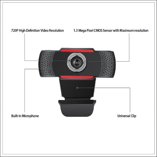 Adesso 720P HD Webcam, USB, Integrated Microphone CyberTrack H3
