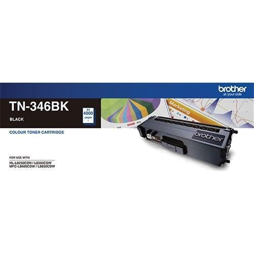 Brother TN346 / TN 346BK Black High Yield Genuine Toner