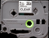 Brother TZe111 6mm TZ Tape Black on Clear