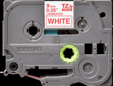 Brother TZe222 9mm TZ Tape Red on White