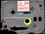 Brother TZe232 12mm TZ Tape Red on White