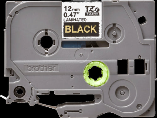 Brother TZe334 12mm TZ Tape Gold on Black