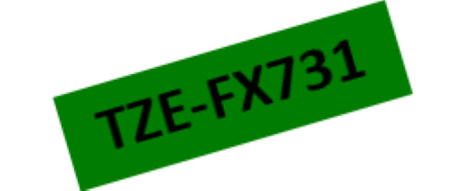 Brother Tape Black on Green TZEFX731