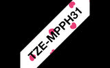 Brother TZeMPPH31 12mm Tape Black on Pink Hearts