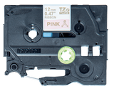 Brother TZeRE34 12mm Non Adhesive Ribbon Gold on Pink