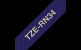 Brother TZeRE34 12mm Non Adhesive Ribbon Gold on Navy Blue