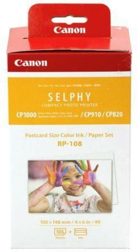 Canon RP-108 Selphy 6" x 4" Photo Paper + Ink Kit
