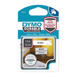 Dymo D1 Black on White 12mm x 5.5m Label Tape