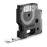 Dymo D1 Black on White 12mm x 5.5m Label Tape