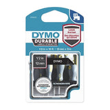 Dymo D1 White on Black 12mm x 3m Label Tape