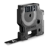 Dymo D1 White on Black 12mm x 3m Label Tape