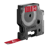 Dymo D1 White on Red 12mm x 3m Label Tape