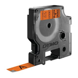 Dymo D1 Black on Orange 12mm x 3m Label Tape