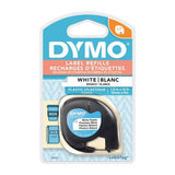 Dymo LetraTag Plastic 12mm x 4m White