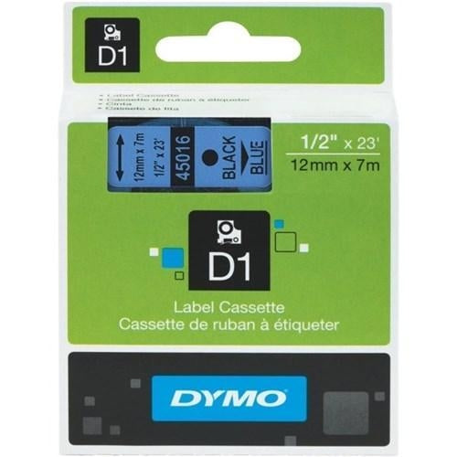 Dymo D1 Tape 12mm Black on Blue (45016)