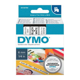 Dymo D1 Black on White 6mm x 7m Label Tape