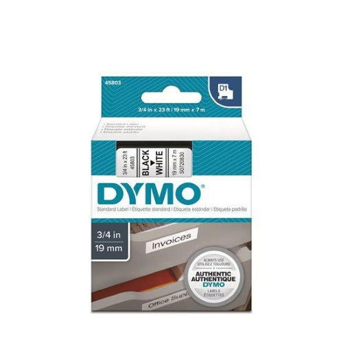 Dymo D1 Tape 19mm Black on White (45803)
