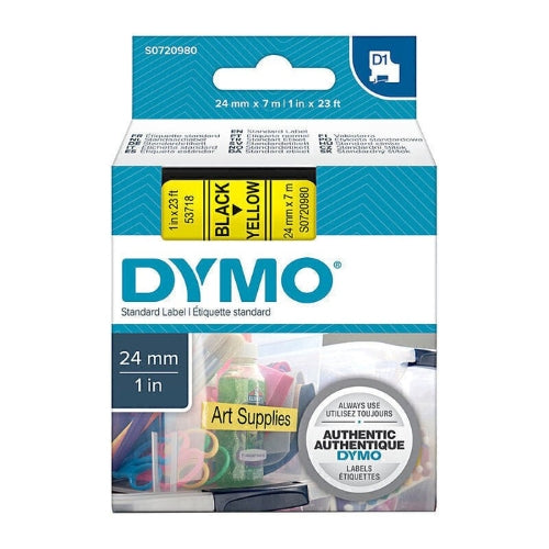 Dymo Black on Yellow 24mm x 7m Label Tape