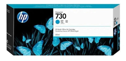 HP 730 DesignJet Cyan Genuine Ink Cartridge, 300ml (P2V68A)