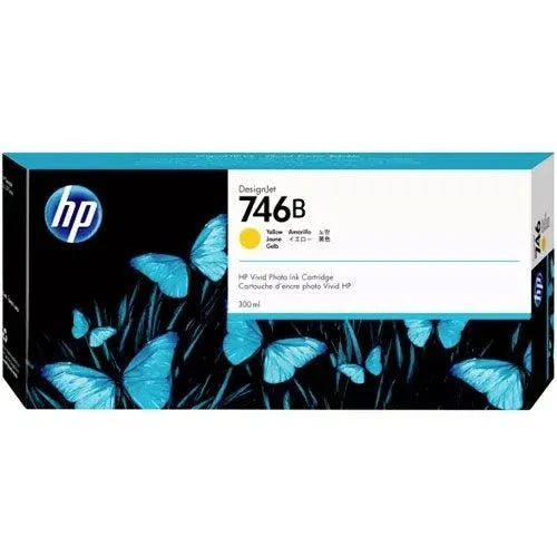 HP 746B Yellow Genuine Ink Cartridge, 300ml (3WX38A)