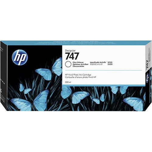 HP 747 Gloss Enhancer Genuine Ink Cartridge, 300ml (P2V87A)