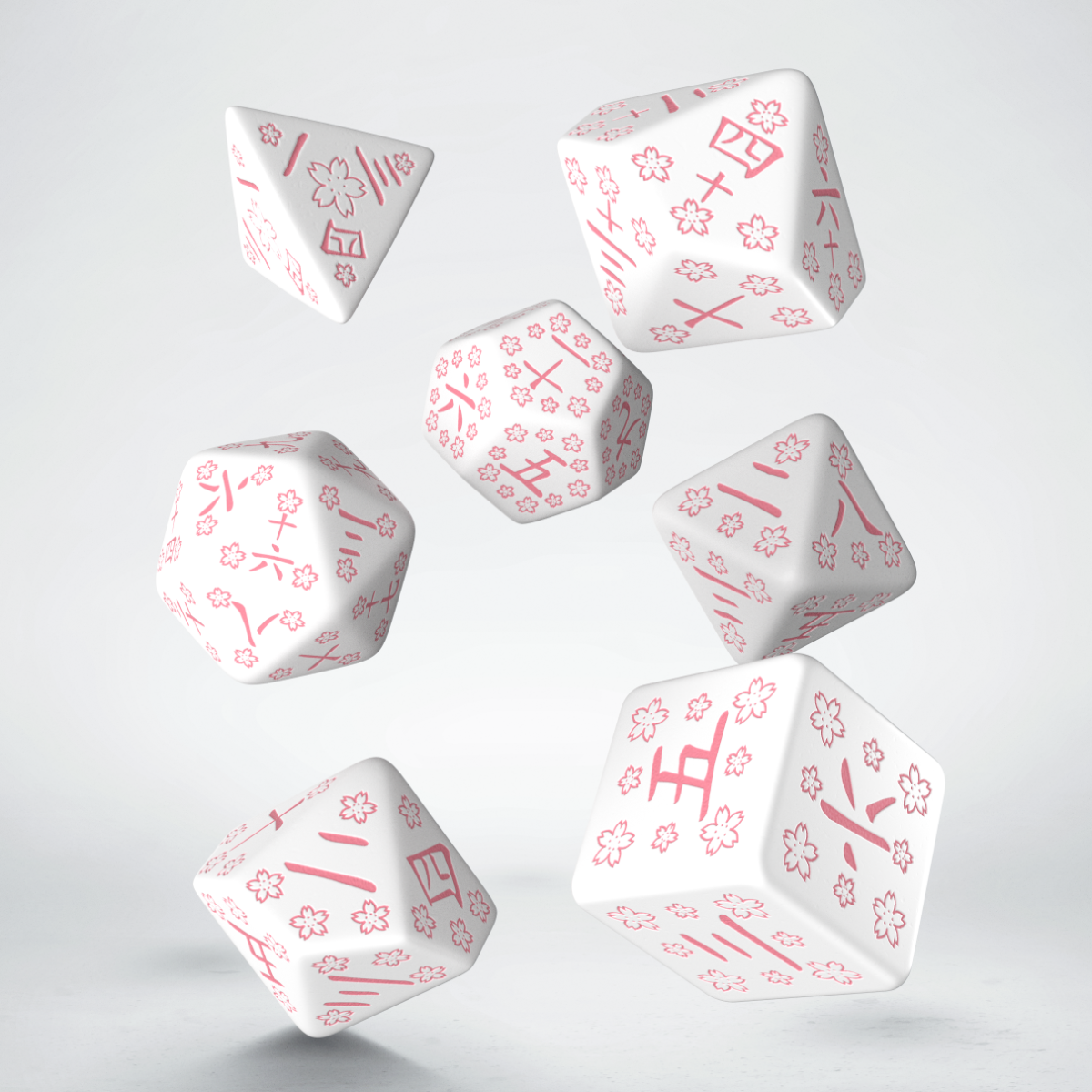 Q Workshop - Cherry Blossoms Petals Japanese 7 Dice Set