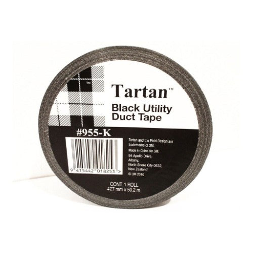 3M Scotch Tartan Utility Duct  Tape 955K 48x50M Black PVC