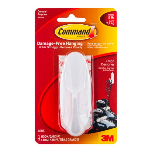 3M Command Hook 17083 Large White Designer