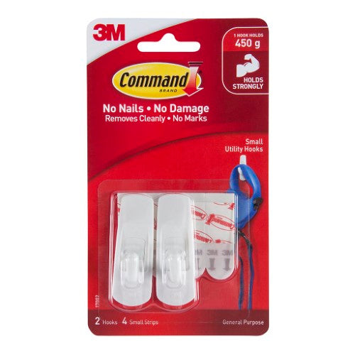 3M Command Hook 17002 Small White Pk/2