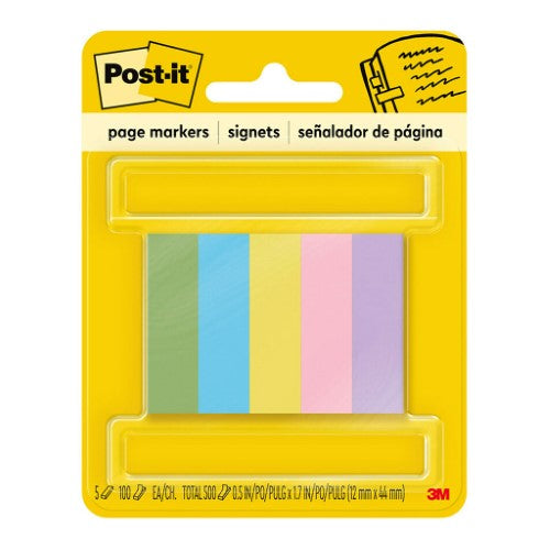 3M Post-it Pagemarkers 670-5AU Jaipur Collection 13x50mm 100 sheet pads Pkt/5