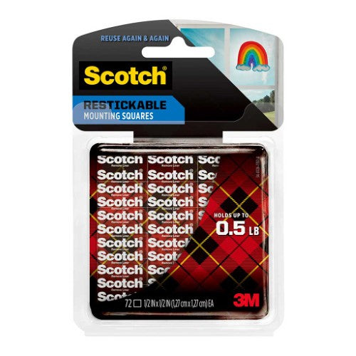 3M Scotch Restickable Mounting Tabs R103 13x13mm Pkt/72 tabs