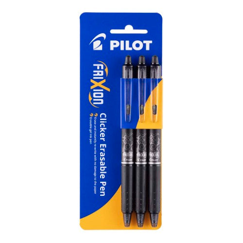 Pilot Frixion Clicker Erasable Fine Black, Pack of 3 HS