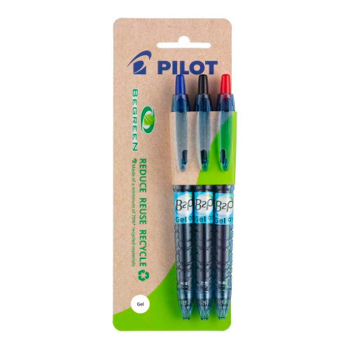 Pilot BeGreen B2P Gel Fine Assorted, Pack of 3 HS