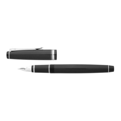 Pilot Falcon Resin Silver Black Fountain Pen Medium (FE-18SR-SM-B)