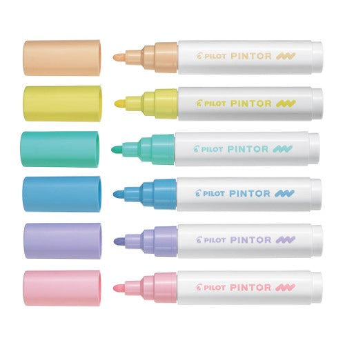 Pilot Pintor Medium Pastel Marker 6 Pack