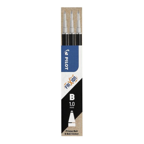 Pilot Frixion Erasable Broad Black Refill 3Pk (BLS-FR10-B-S3)