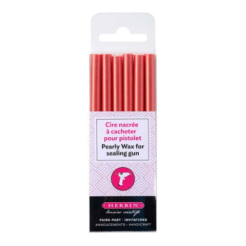 Herbin Wax Gun Sticks Pearly Antique Rose, Pack of 6