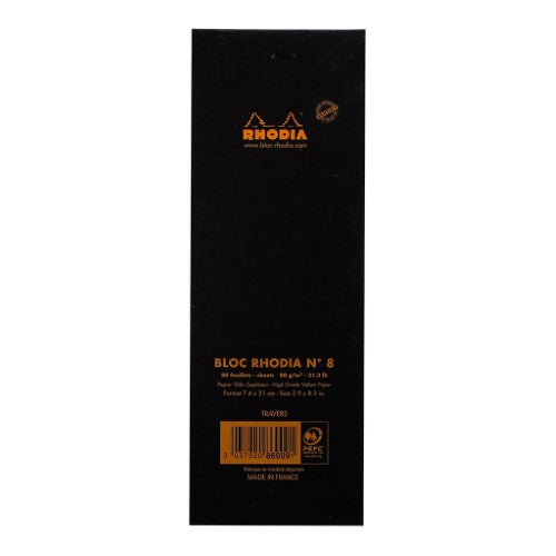 Rhodia Bloc Pad No. 8 Shopping Lined Black