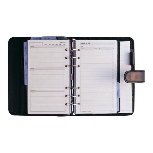 Debden Personal Dayplanner with Snap Closure Black