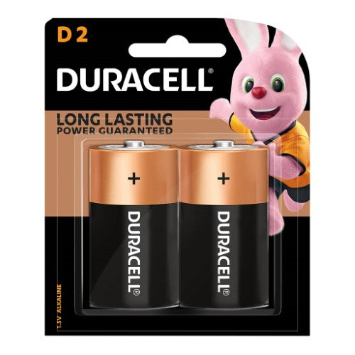 Duracell Coppertop Alkaline D Battery Pack of 2