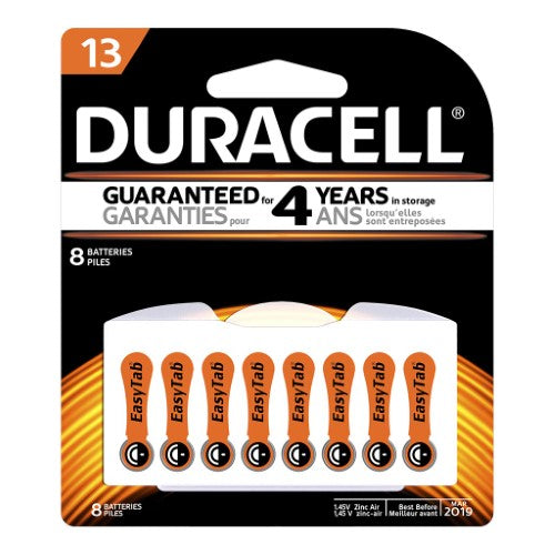 Duracell Hearing Aid 13 Battery Pack of 8