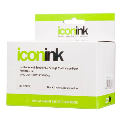 Icon Compatible with Brother LC77XL BCMY Ink Value Pack