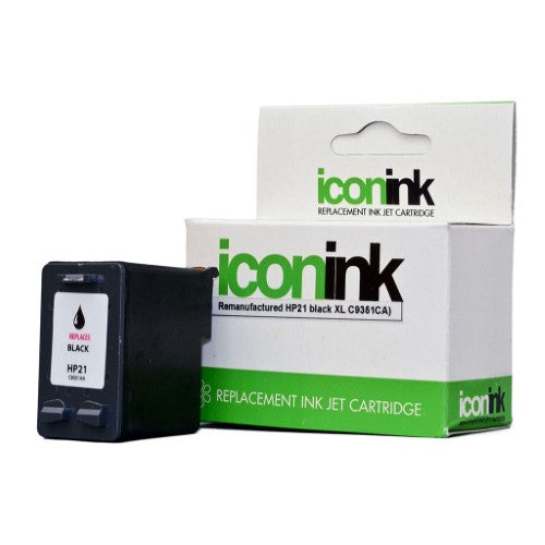 Icon Remanufactured HP 21 Black XL Ink Cartridge (C9351CA)