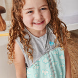 Love to Dream Sleep Bag Organic Lite 0.2 TOG - Clouds Turquoise - 18-36 months