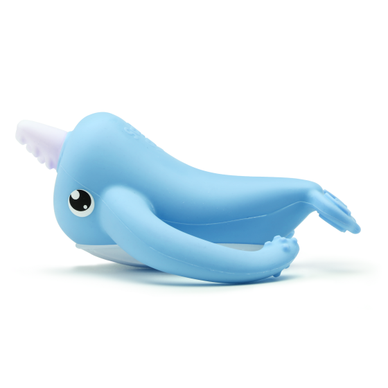 Nora Narwhal Silicone Teether - Light Blue - Smily Mia